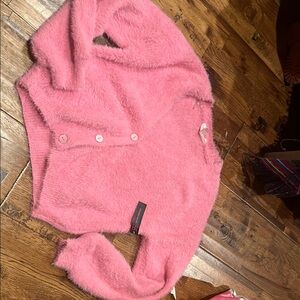 No Boundaries Pink Teddy Jacket